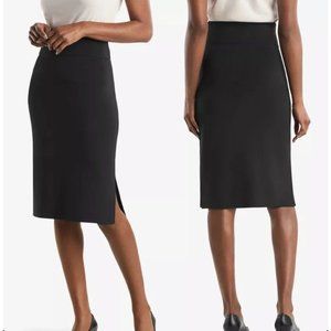 M.M. Lafleur Size M Black Harlem Foldover Jardigan Side Slits Midi Pencil Skirt